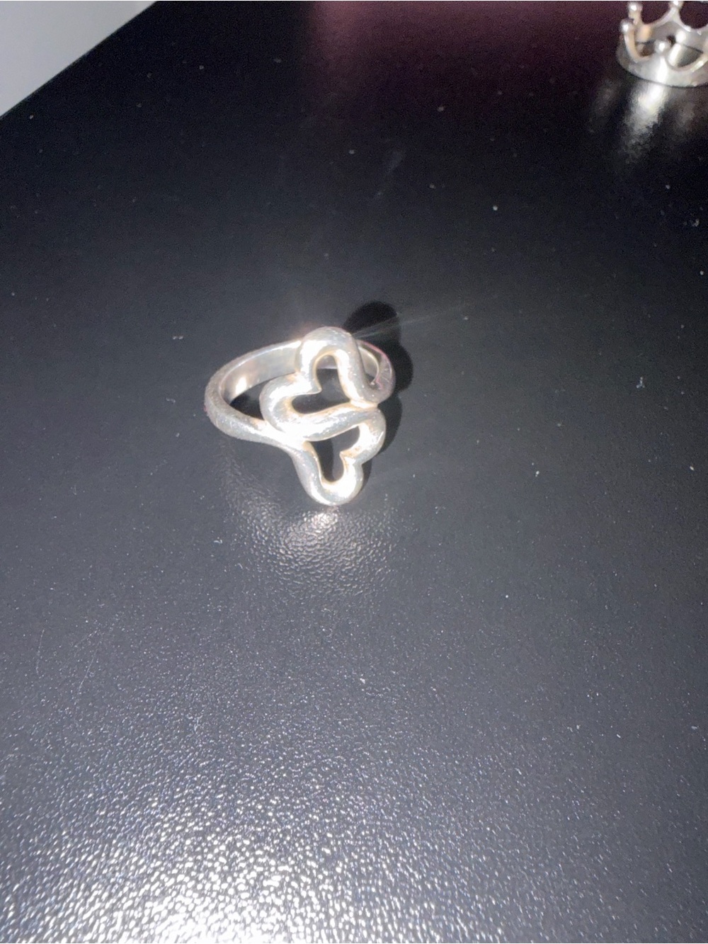 Sterling Silver Double Heart Ring - Silver